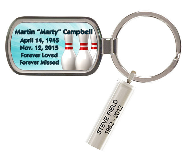 Heavenly Bowling Strike Keychain Urn