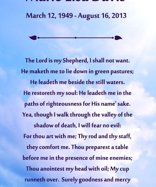 23rd Psalm Urn