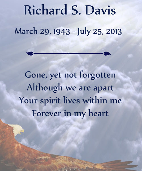 Eagle Gone, Yet Not Forgotten Poem Urn
