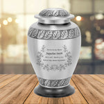 Heavenly Garden Silver Adult Cremation Urn - Pro Diamond Engraving