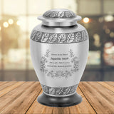 Heavenly Garden Silver Adult Cremation Urn - Pro Diamond Engraving