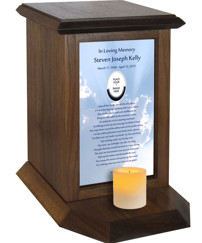 Heavenly Clouds Funeral Blues Poem Urn