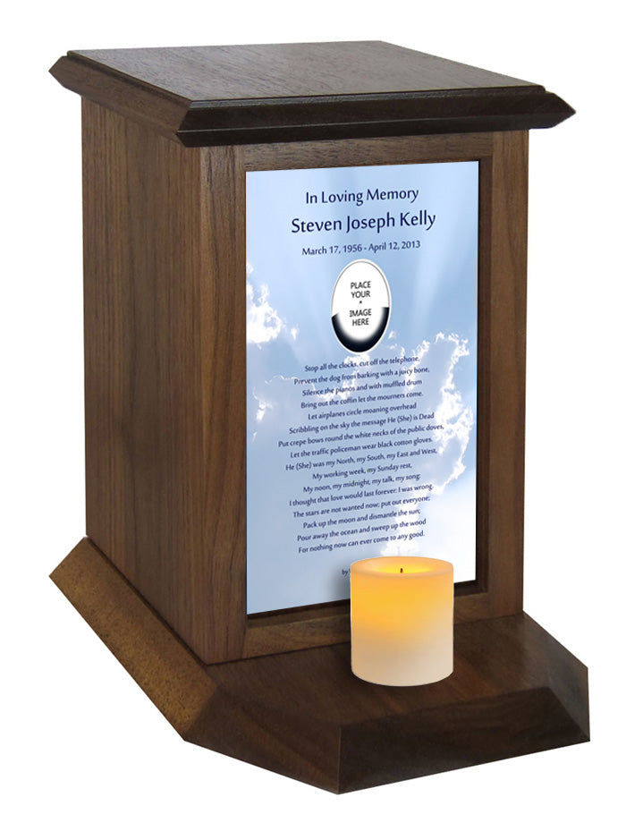 Heavenly Clouds Funeral Blues Poem Urn