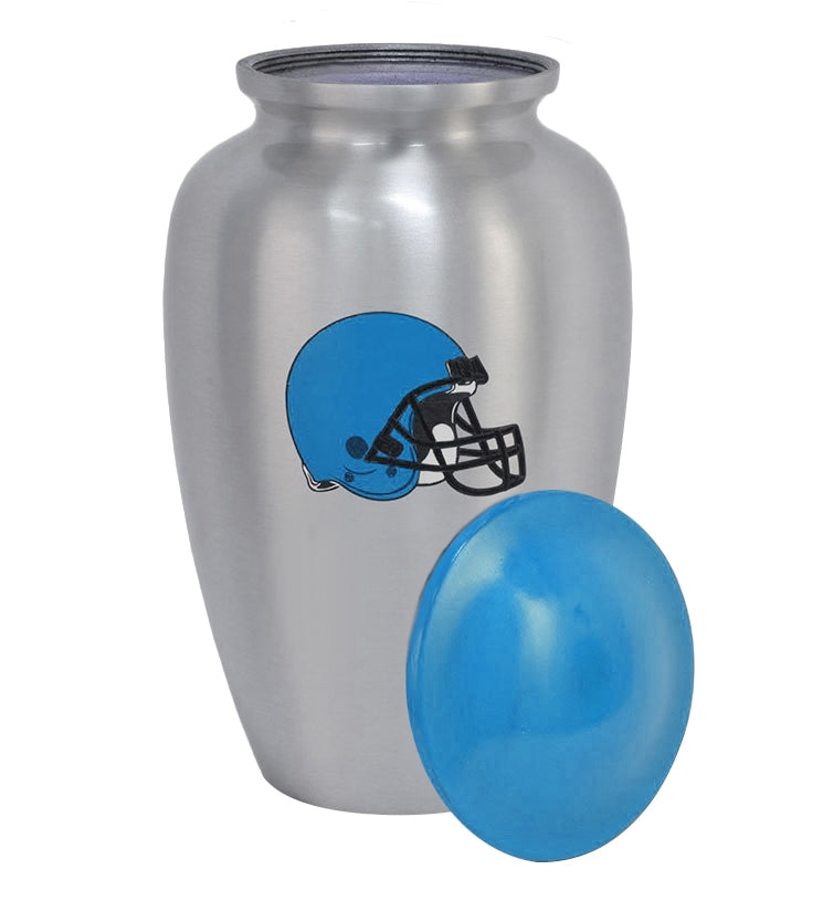Football Helmet Pewter Urn - Choose Team Color