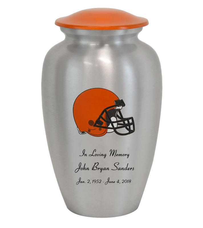 Football Helmet Pewter Urn - Choose Team Color