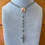 Hematite Photo Rosary Necklace Urn