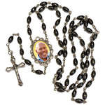 Hematite Photo Rosary Necklace Urn