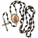 Hematite Photo Rosary Necklace Urn