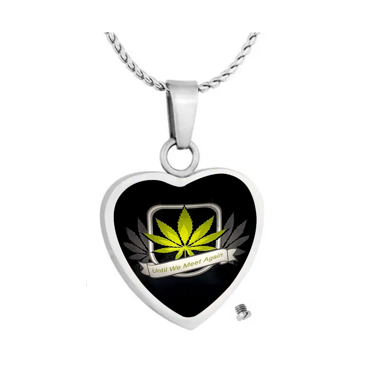 Until We Meet Again Marijuana Heart Jewelry Urn - Love Charms® Option