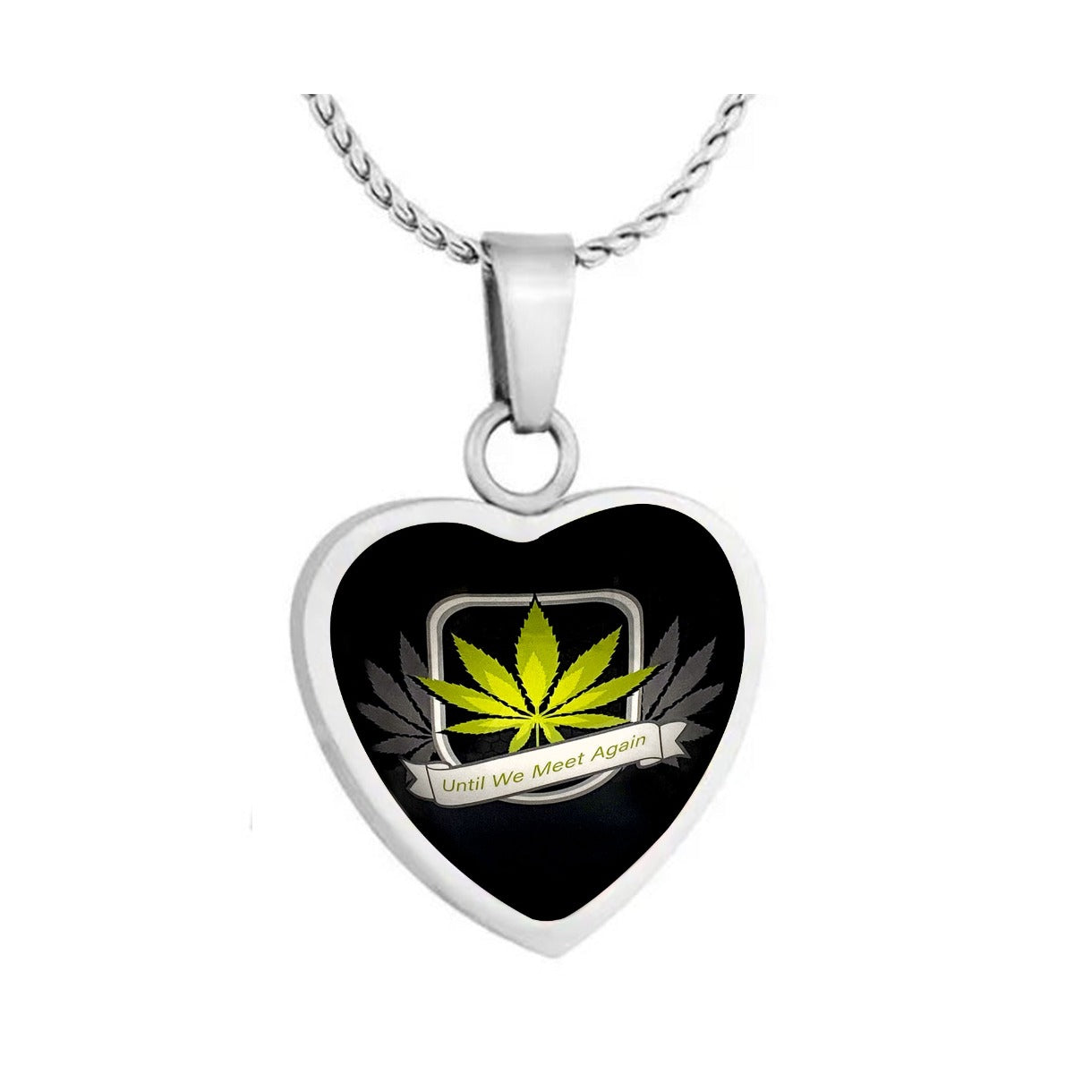 Until We Meet Again Marijuana Heart Jewelry Urn - Love Charms® Option