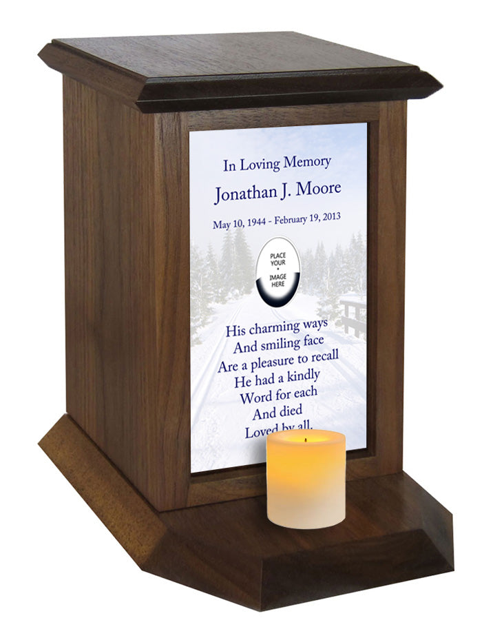 Country Winter Road Poem Urn