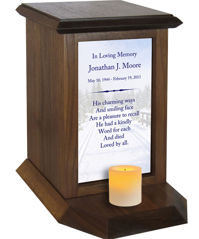 Snow Road Poem Urn