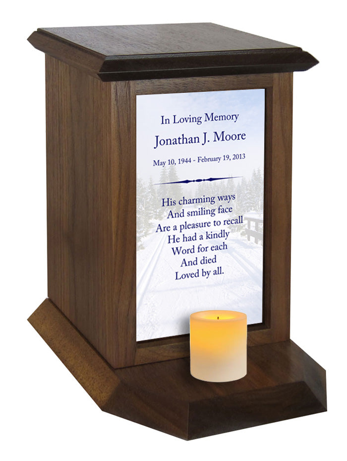 Snow Road Poem Urn