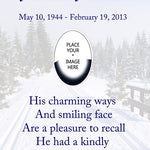 Country Winter Road Poem Urn and Picture