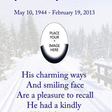 Country Winter Road Poem Urn and Picture