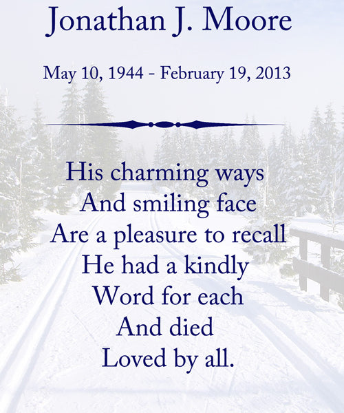 Winter Road Poem Urn