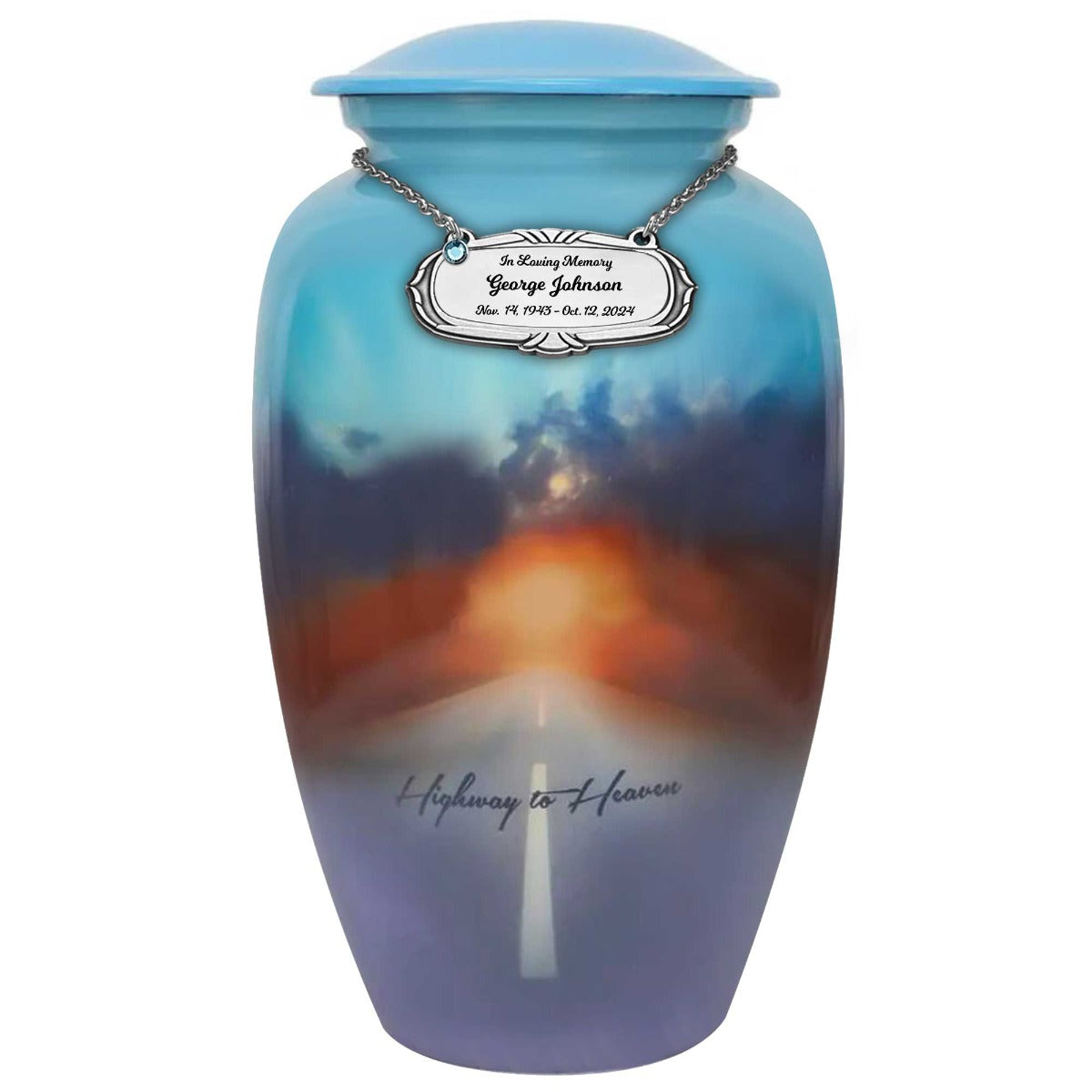 Highway To Heaven Cremation Urn - Tribute Wreath™ - Pro Sand Carved Engraving