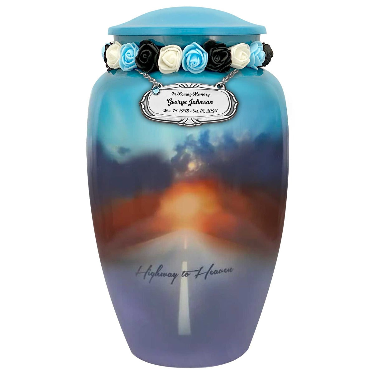 Highway To Heaven Cremation Urn - Tribute Wreath™ - Pro Sand Carved Engraving