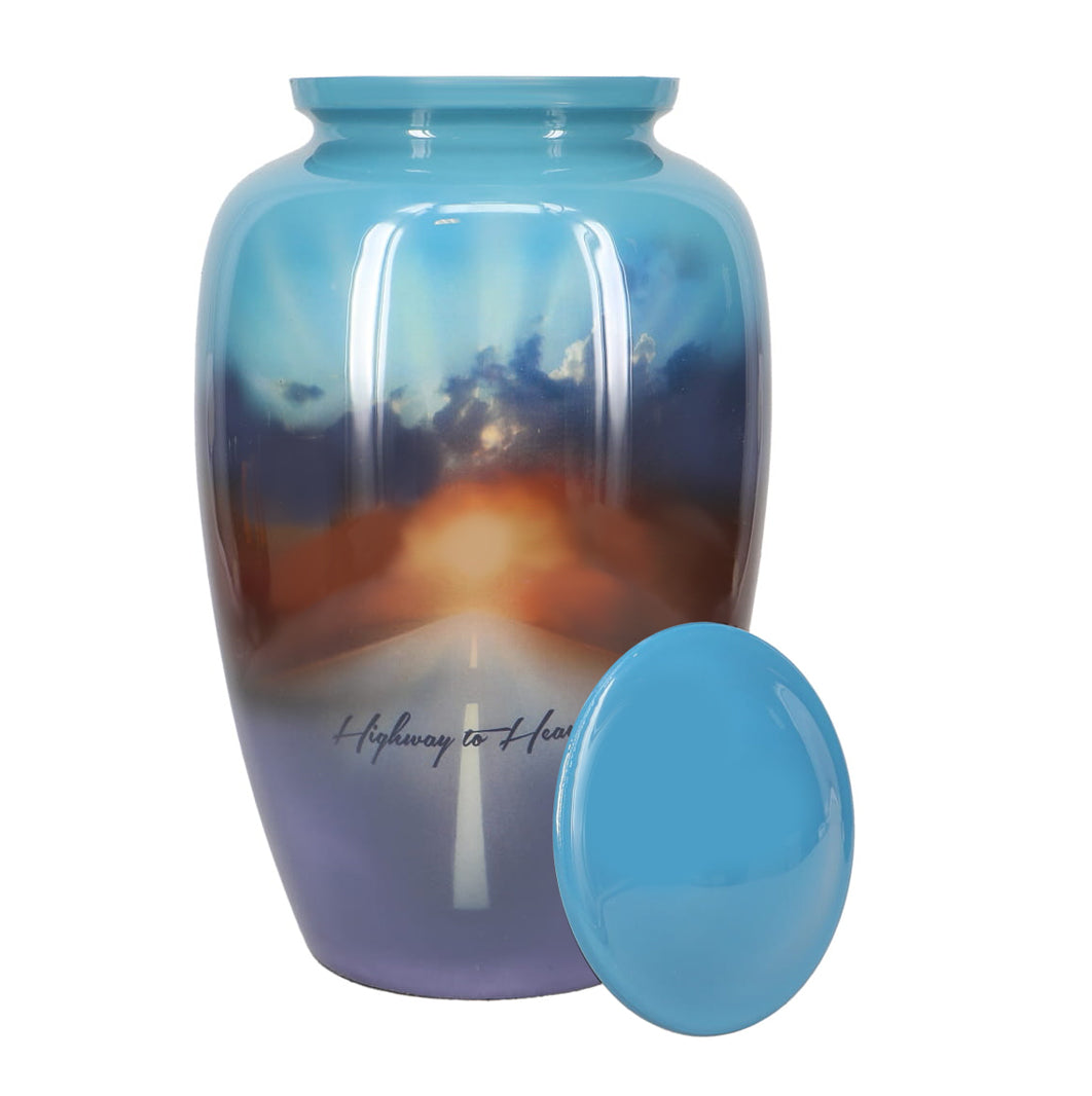 Highway To Heaven Cremation Urn - Tribute Wreath™ - Pro Sand Carved Engraving