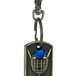 Hockey Dog Tag Blue Heart Key Chain Urn