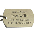 Hockey Dog Tag Blue Heart Key Chain Urn