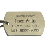 Hockey Dog Tag Blue Heart Key Chain Urn