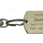 Hockey Dog Tag Blue Heart Key Chain Urn