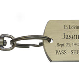 Hockey Dog Tag Blue Heart Key Chain Urn
