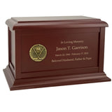 Hockey Medallion Wood Cremation Urn