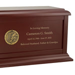 Hockey Goalie Medallion Wood Cremation Urn