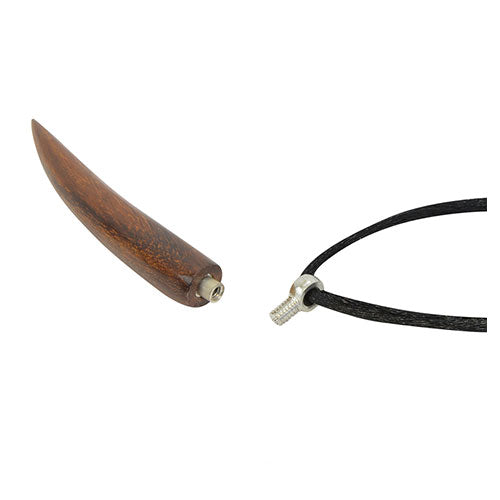 Long Horn Walnut Cremation Necklace Urn
