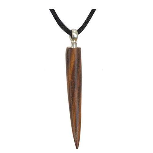 Long Horn Walnut Cremation Necklace Urn