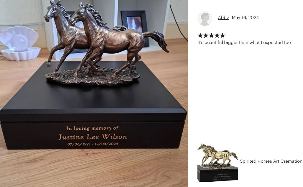 Spirited Horses Art Cremation Urn 