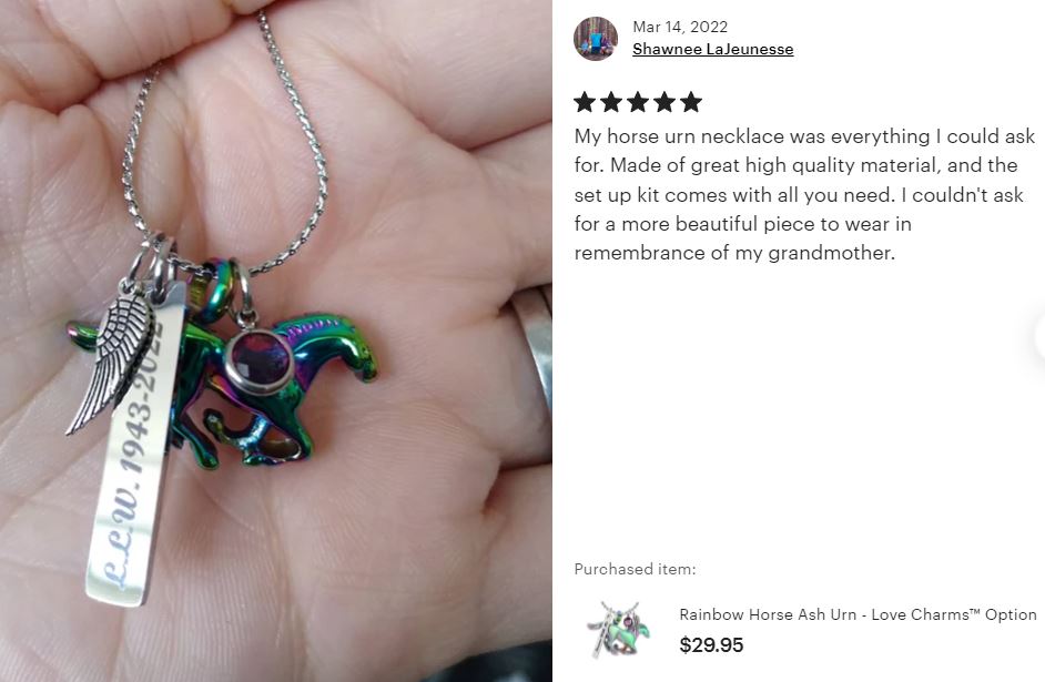 Rainbow Horse Ash Urn - Love Charms™ Option