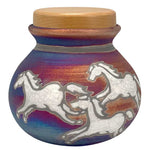 Spirit Horses Raku Adult or Medium/Child Cremation Urn - Photo Personalization Option