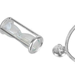 Hourglass Silver Cremation Jewelry Urn - Love Charms® Option