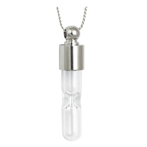 Modern Hourglass Cremation Jewelry Urn - Love Charms Option