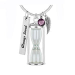 Hourglass Silver Cremation Jewelry Urn - Love Charms® Option