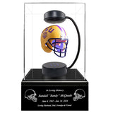 Football Adult or Medium Cremation Urn & LSU Tigers Hover Helmet Décor - Free Engraving