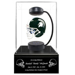 Football Adult or Medium Cremation Urn & Michigan State Spartans Hover Helmet Décor - Free Engraving