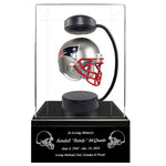 Football Adult or Medium Cremation Urn & New England Patriots Hover Helmet Décor - Free Engraving