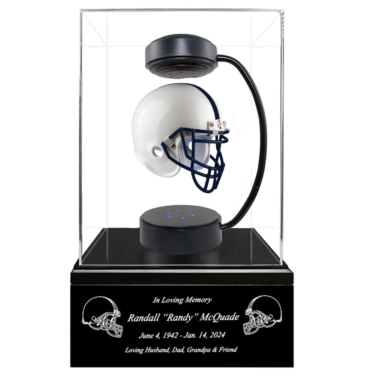Football Adult or Medium Cremation Urn & Penn State Nittany Lions  Hover Helmet Décor - Free Engraving