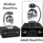 Football Adult or Medium Cremation Urn & Dallas Cowboys Hover Helmet Décor - Free Engraving