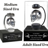 Football Adult or Medium Cremation Urn & Dallas Cowboys Hover Helmet Décor - Free Engraving