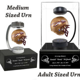 Football Adult or Medium Cremation Urn & Florida State Seminoles Hover Helmet Décor - Free Engraving