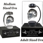 Football Adult or Medium Cremation Urn & Las Vegas Raiders Hover Helmet Décor - Free Engraving