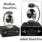 Football Adult or Medium Cremation Urn & Pittsburgh Steelers Hover Helmet Décor - Free Engraving