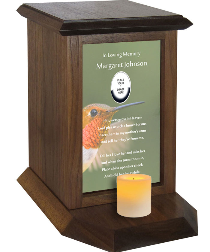Hummingbird Poem Flowers in Heaven Urn