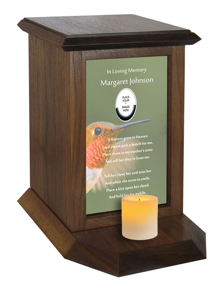 Hummingbird Poem Flowers in Heaven Urn