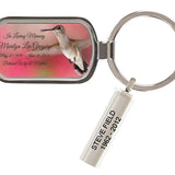 Custom Made Hummingbird In The Air Keychain Keepsake